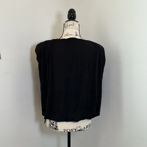 Halara V Neck Draped Sleeveless Top Black Relaxed Fit XL NWT Athleisure thumbnail 3