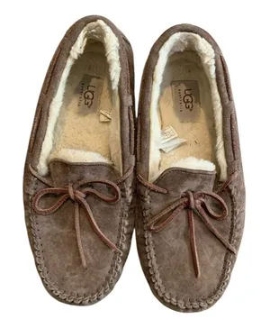 UGG Dakota Moccasin Slippers Womens 8‎ Espresso Brown Suede Shearling Cozycore thumbnail 1