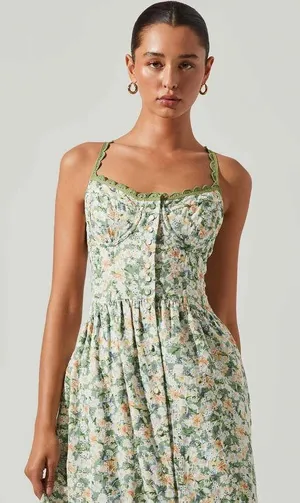 ASTR the Label Yamila Floral-Print Corset Sleeveless Maxi Dress thumbnail 7