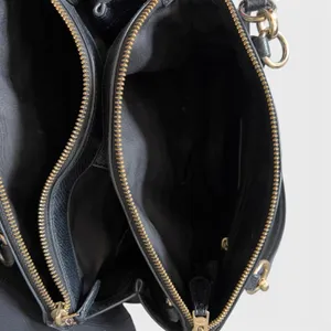 Coach Large Christie Carryall Black Crossgrain Leather Satchel Shoulder Bag Gold thumbnail 6