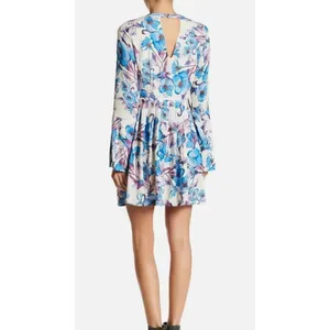 NEW Free People Women Size 4 Tegan Long Sleeve Floral Dress v6x thumbnail 2