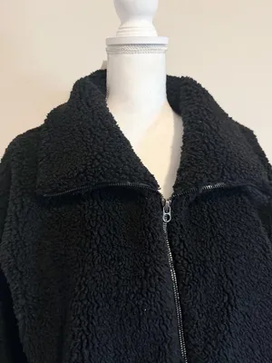 Lululemon Cinchable Fleece Cozy Zip-Up Black womens size 12 thumbnail 7