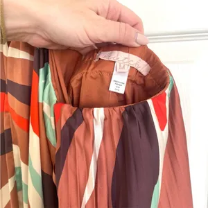 Anthropologie Hutch Halter‎ Pleated Swing Mini Dress Orange Blue Brown M NWT thumbnail 10