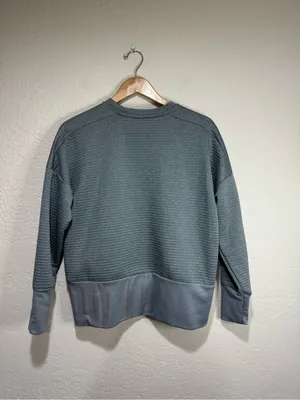 Nike Dri-FIT Heather Gray Ribbed Crewneck Sweatshirt "JUST" Hem Size Medium thumbnail 2