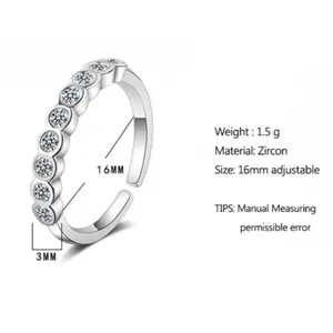 Boutique Dainty‎ 14k White Gold Plated Sterling Silver Synthetic Diamond Eternity Ring Sm thumbnail 9