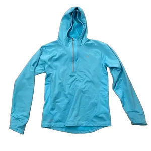 Nike Women's Dri-FIT 1/4 Zip Hooded Jacket Blue Medium Athletic TopNike Dri-FIT thumbnail 1