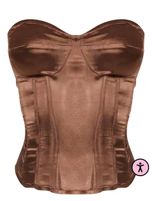 Pretty Little Thing Brown Corset Top thumbnail 1