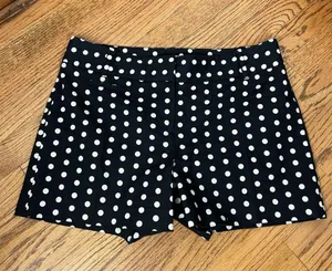 LOFT | Black & White Polka Dot Textured Shorts Size 6 thumbnail 2