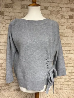 Club Monaco Grey Gray Cashmere Sweater Size S Luxurious Luxury Tie‎ Detail thumbnail 1