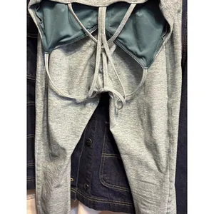 euc ALO Yoga bra leggings set seagrass green heather xs top small pants thumbnail 4