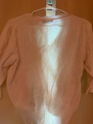 Grace Karin White Scalloped V-Neck Knit Cardigan thumbnail 5