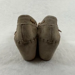 Soul of Africa Suede Leather Wedge‎ Mocassin Loafers Taupe Brown Size 10 US thumbnail 8
