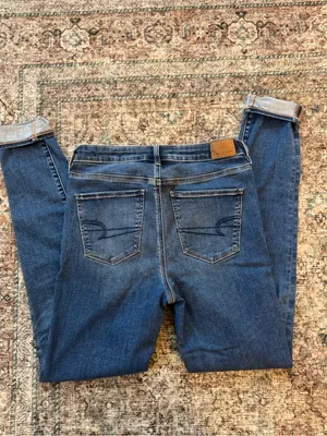 American Eagle Outfitters Women's Skinny Jeans - Medium Blue Wash thumbnail 2