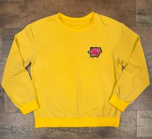 Yellow Crewneck Sweatshirt With Rose Patch Size undefined thumbnail 1