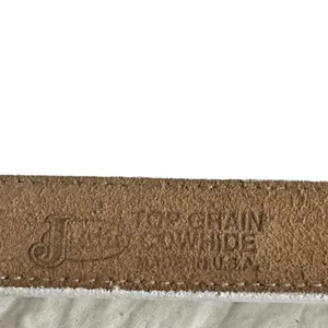 Justin Boots White Leather Belt thumbnail 4