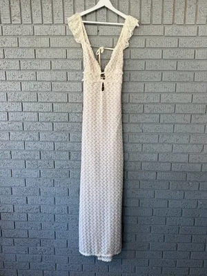 NWT Meshki Ezra Knit Maxi Dress Cutout Bodycon Dress Size XL Ivory thumbnail 5