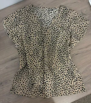 Leopard Print Blouse Multi Size M thumbnail 1