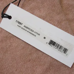 NWT White + Warren Cashmere Puff Sleeve Standneck in Ambrosia Heather Sweater M thumbnail 4