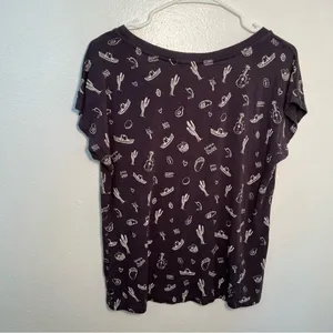Pleione‎ Women's Size Small T-Shirt Gray Scoop Neck Southwest Sombrero Chips thumbnail 7