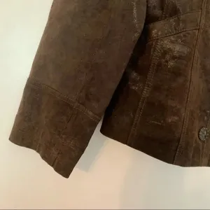Powder River Outfitters Brown Western Leather Jacket Boho Conch Tribal Suede thumbnail 3