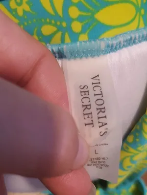Victoria's Secret Turquoise Pink Orange Yellow Halter Swim Top thumbnail 2