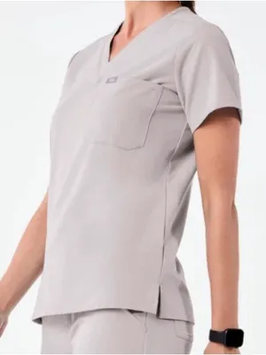 FIGS Scrub Top Boulder Tan V Neck Catarina One Pocket Technical Collection thumbnail 6