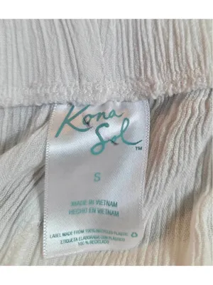 Kona Sol Women’s Crinkle Gauze Wrap Tie Front Beach Cover-Up Pants White S W-235 thumbnail 3