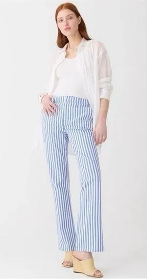 J Crew Slim demi-boot chino pant in stripe BR186 Size 29 thumbnail 1