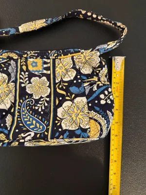 Vintage Vera Bradley Retired Ellie Blue Pattern‎ Quilted Shoulder Bag thumbnail 8