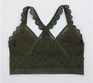 LAST PRICE🍒🤍 AERIE military green lace bralette ✨ thumbnail 3