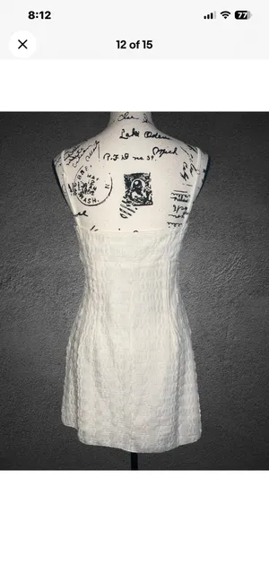 NEW Princess Polly Melrose Nights Mini Dress Womens 6 Cream Textured Sexy Classy Cocktail Party thumbnail 12