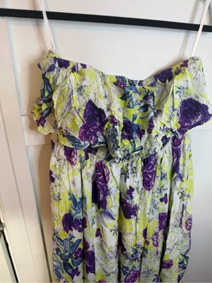 Torrid Challis Floral Strapless Tiered Ruffle Maxi Dress thumbnail 7
