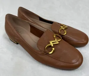 Naturalizer Adiline Loafers English Tea Brown Leather Square Toe 9.5W‎ thumbnail 1