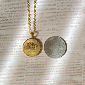 Handmade fully gold stainless steel celestial whimsical vintage moon necklace🌟 thumbnail 7