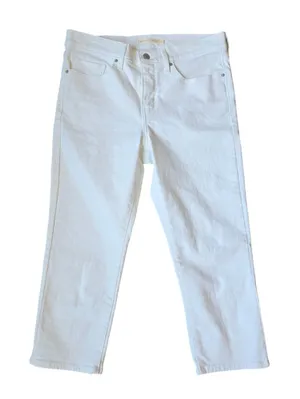 Levis 311 Shaping Skinny Capri Jeans White Stretch Cropped Denim‎ Pants Size 30 thumbnail 1