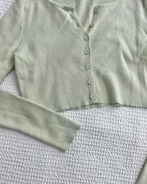 Princess Polly buttondown cropped longsleeve cardigan thumbnail 4