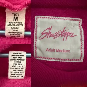 Showstopper Pink Crew Neck Pullover Sweatshirt Sz M Logo Graphic Print Fleece thumbnail 5