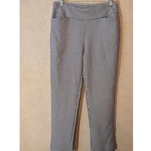 Acegolfs Eagle Performance Pull On Stretch Ankle Pant Black White Gingham Sz S thumbnail 2