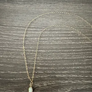 Artisan Handmade 18K Gold Filled Lariat Necklace White Opal Spike Dagger Venice CA thumbnail 5