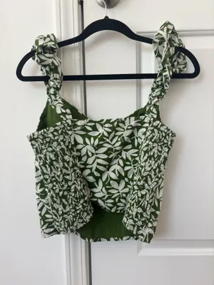 Abercrombie & Fitch Green Leaf Poplin top thumbnail 5