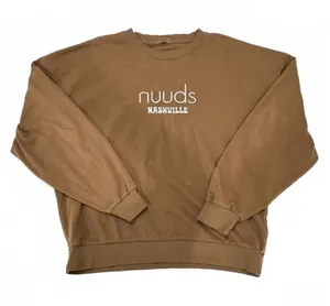 Boutique NUUDS Nashville Pop-up Brown Crewneck Oversized Sweatshirt Large thumbnail 1