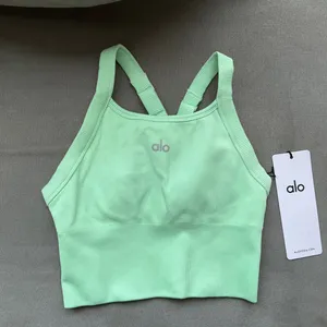 Alo Yoga Seamless Ribbed Favorite Bra Tank Spearmint XXS thumbnail 2