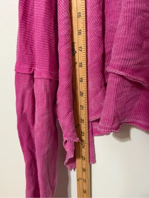 Altar’d State Pink Oversized Long Sleeve Acid Wash Size XL Ribbed Shirt Cotton thumbnail 9