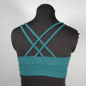 Women’s Dark Green Strappy Sports Bra Size Medium thumbnail 2