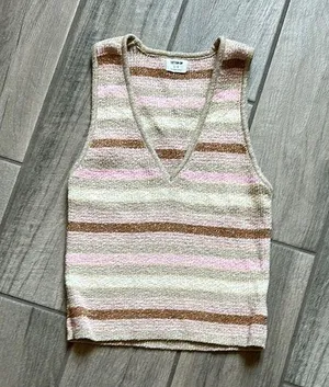 Cotton On Striped Tank Top - Pink, Brown, Cream thumbnail 1