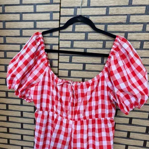 Day + Moon Pink‎ And Red Plaid Romper Size Large Pink thumbnail 3