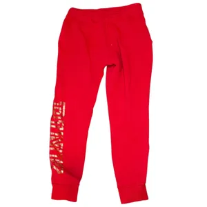Victoria's Secret PINK Joggers Womens Medium Red Gold LOGO Graphic Sweatpants‎ thumbnail 3