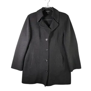 Ellen Tracy‎ Wool Angora Blend Car Coat Gray Womens Sz 12 Tailored Quiet Luxury thumbnail 1