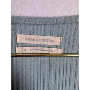 Urban Outfitters Ribbed Long Sleeve Wrap Romper Sage Green Small thumbnail 7