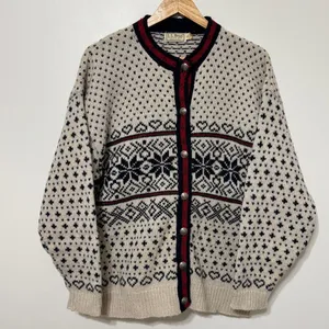 Vintage L.L. Bean Fair Isle Nordic Cardigan Sweater Wool Sie XL Women’s Winter thumbnail 10